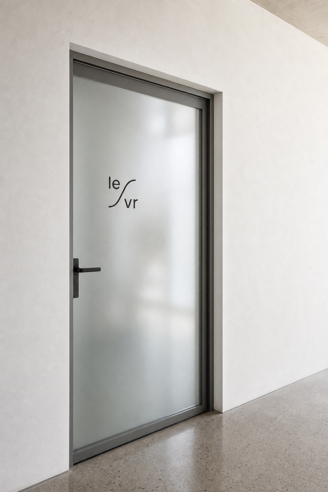 LEVR wordmark on high-contrast signage.